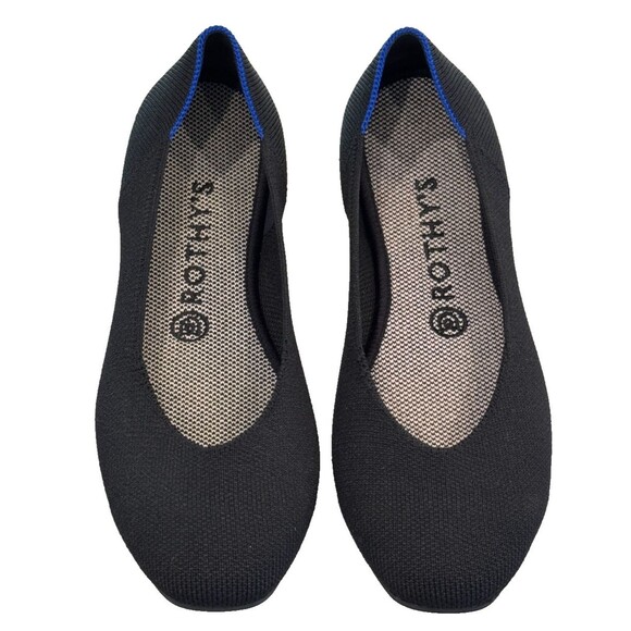 Rothy's Shoes Womens US 8 Flats Black Knit Classic Loafers Ballet Slip On - Picture 1 of 5